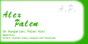 alex palen business card